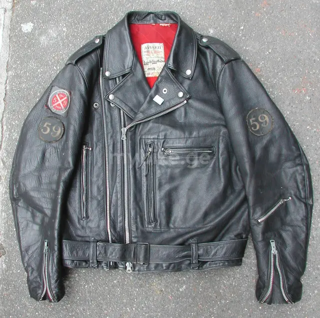 Classic leather motorcycle jacket